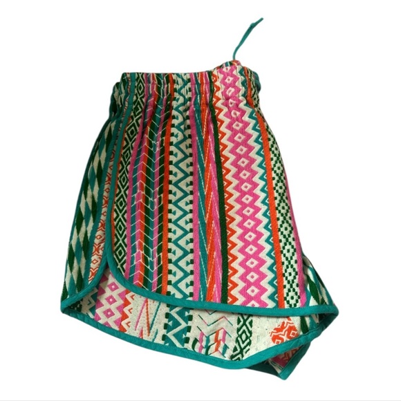 Judith March Pink and Green Athletic Shorts Relaxed Fit - Picture 3 of 4